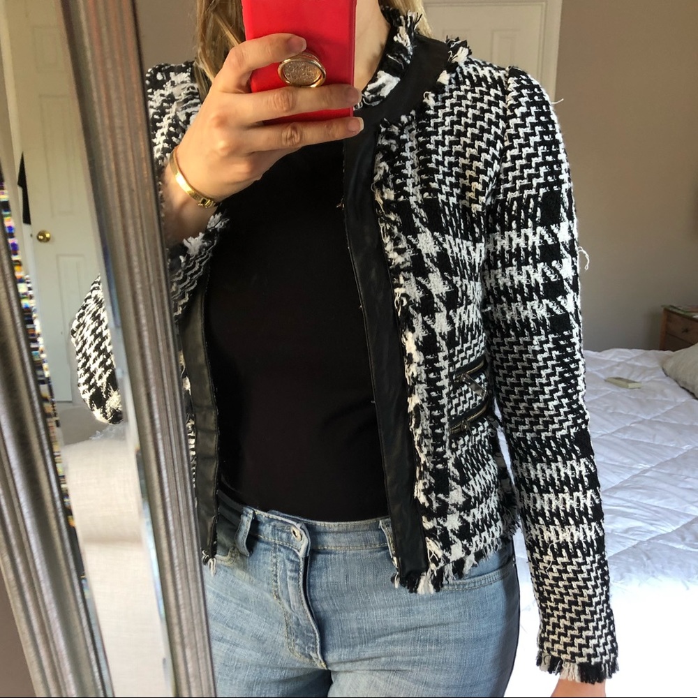 Mango Blazer with Leather